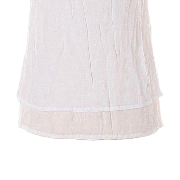 Boho White Sleeveless Blouse S Silk Cotton Embroidered Floral Circles Layered - Picture 5 of 8